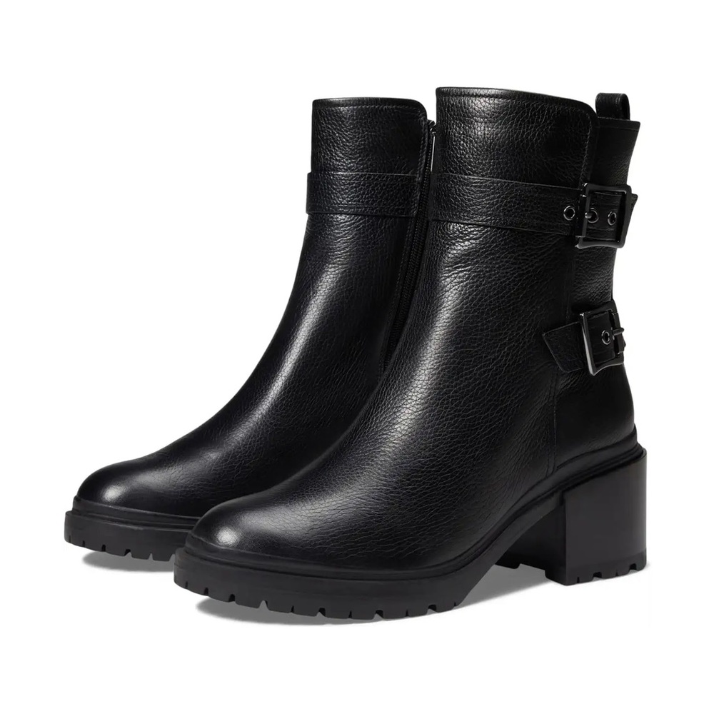 NATURALIZER TALON WOMEN LEATHER MOTORCYCLE MID CALF BOOTS